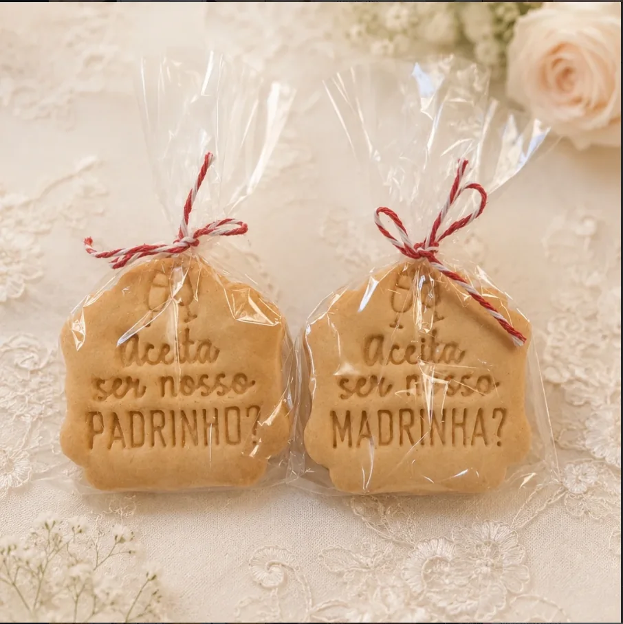Biscoitos personalizados para padrinhos